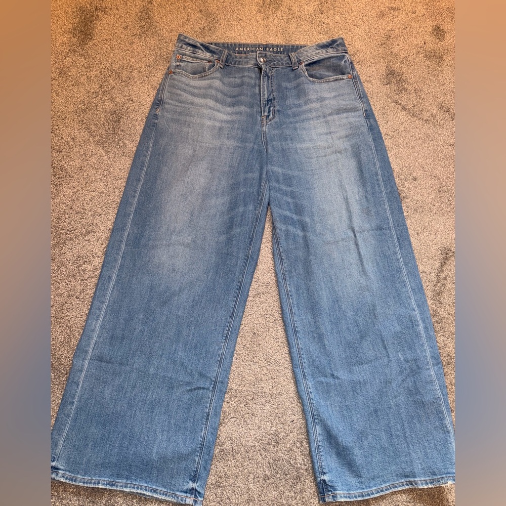 Size 12 Woman’s American Eagle Outfitters Light Blue Baggy Wide Leg